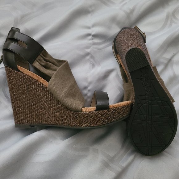 Kenneth Cole Reaction camo wedges sz 8.5 - Picture 1 of 3